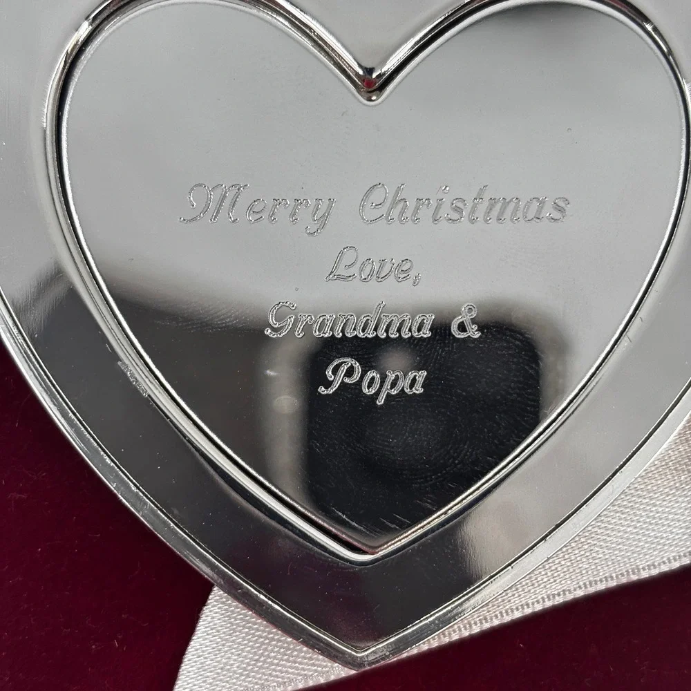 Things Remembered Ornament Silver Our‎ First Christmas 2013 Locket Grandma Papa